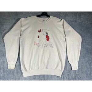 Vintage Fruit of the Loom A Child At Heart Sweatshirt XL White Made in USA 80s